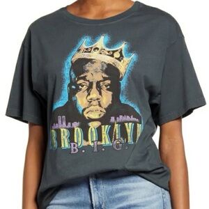 Daydreamer Charcoal Grey Brooklyn Biggie BIG Crown Cotton Graphic Tee Small